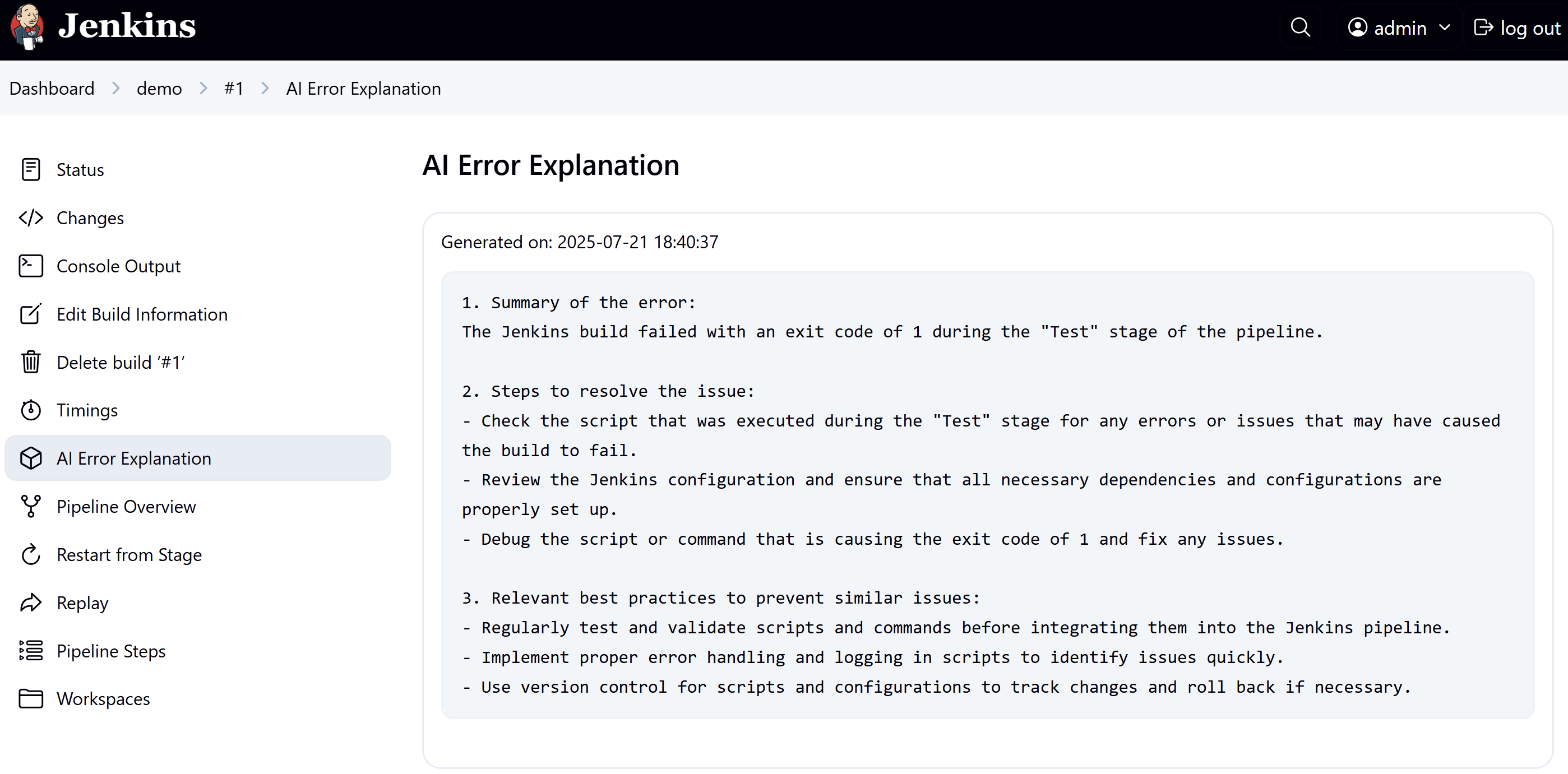 Explain Error Plugin