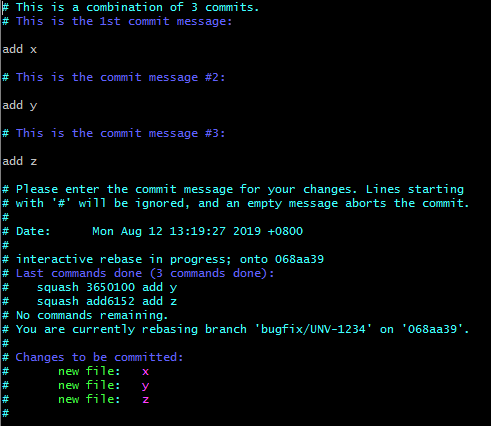comment out some commits message you don’t need