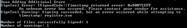 Code Sign failed
