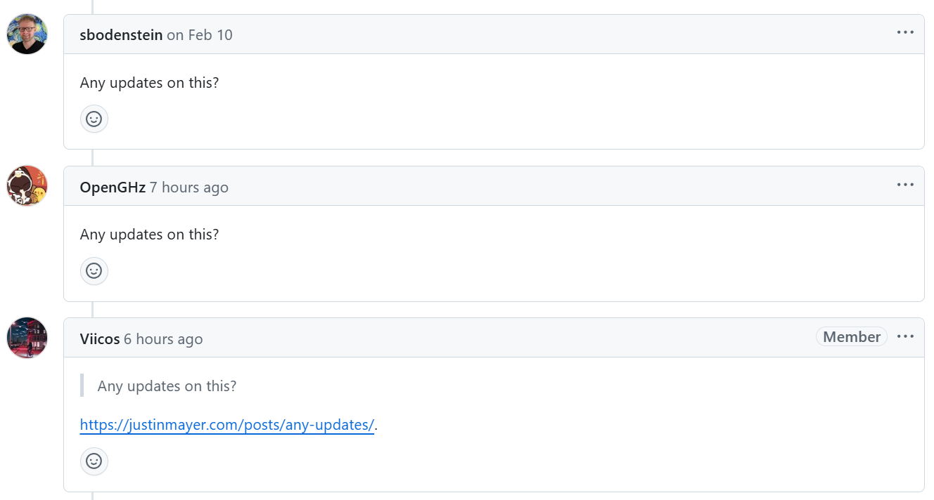 Any updates?