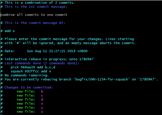 comment out commit message you don’t want to display